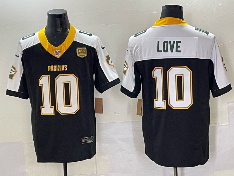 Men 2025 Green Bay Packers 10 Love Black Nike Limited NFL Jersey style 01